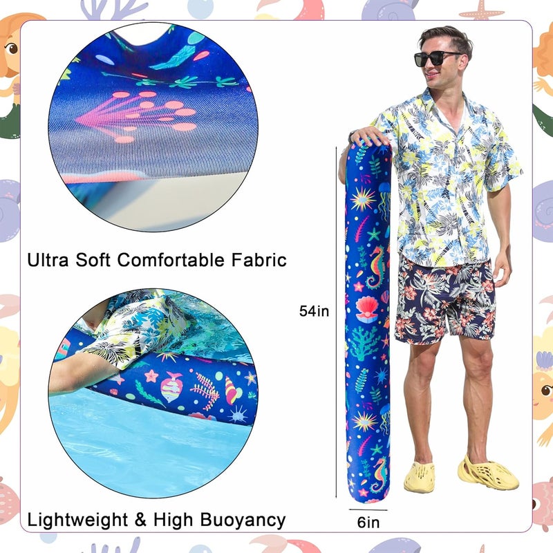 FindUWill Inflatable Swim Pool Noodles, 2 Pack Soft Fabric Covered Large Swim Noodles, Premium Buoyancy for Swimming Floating, Pool Floats Toys for Adults Pool Accessories - Image 3